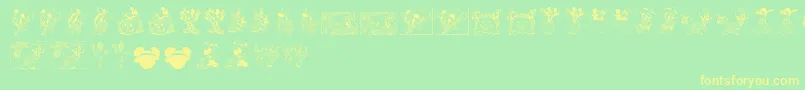 DisneyHalloween Font – Yellow Fonts on Green Background