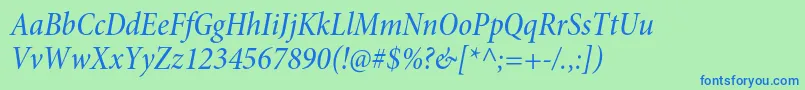 MinionproMediumcnitsubh Font – Blue Fonts on Green Background