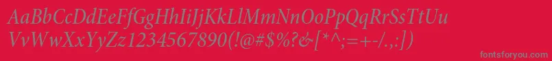 MinionproMediumcnitsubh Font – Gray Fonts on Red Background