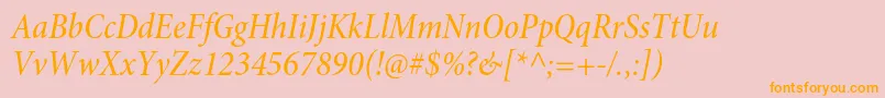 MinionproMediumcnitsubh Font – Orange Fonts on Pink Background