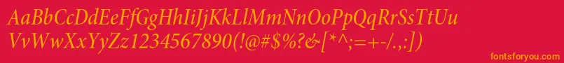 MinionproMediumcnitsubh Font – Orange Fonts on Red Background