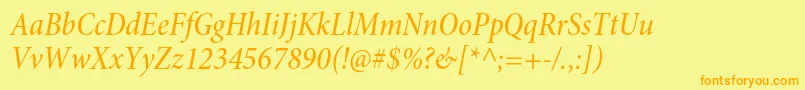 MinionproMediumcnitsubh Font – Orange Fonts on Yellow Background