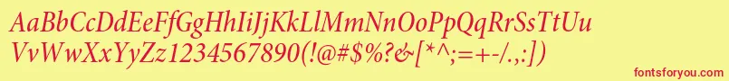 MinionproMediumcnitsubh Font – Red Fonts on Yellow Background