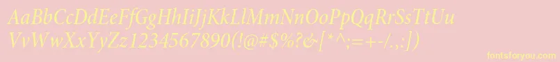 MinionproMediumcnitsubh Font – Yellow Fonts on Pink Background