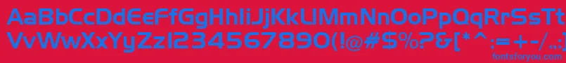 SlickerRegular Font – Blue Fonts on Red Background