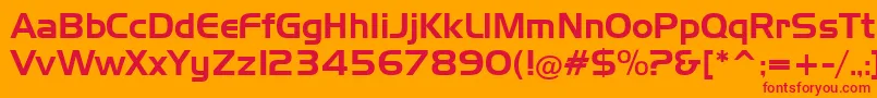 フォントSlickerRegular – オレンジの背景に赤い文字