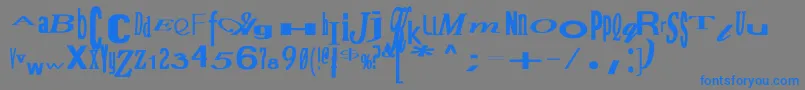 JumbalayaBold-Schriftart – Blaue Schriften auf grauem Hintergrund