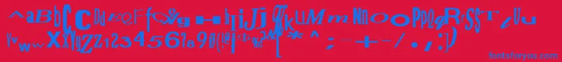 JumbalayaBold-fontti – siniset fontit punaisella taustalla