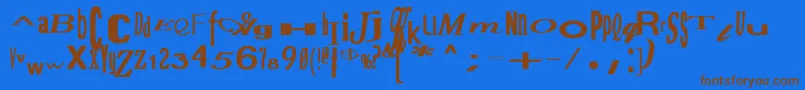 Fonte JumbalayaBold – fontes marrons em um fundo azul