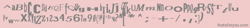 フォントJumbalayaBold – ピンクの背景に灰色の文字