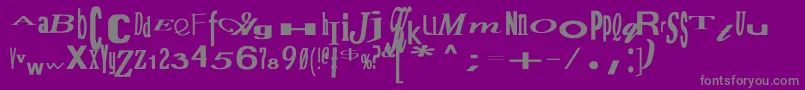 JumbalayaBold-Schriftart – Graue Schriften auf violettem Hintergrund