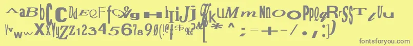 フォントJumbalayaBold – 黄色の背景に灰色の文字