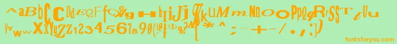Шрифт JumbalayaBold – оранжевые шрифты на зелёном фоне