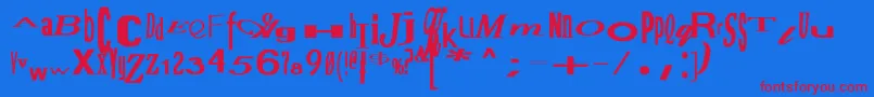 JumbalayaBold Font – Red Fonts on Blue Background