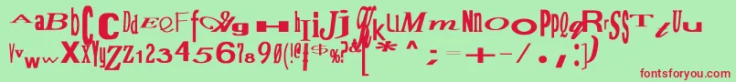 JumbalayaBold Font – Red Fonts on Green Background
