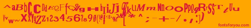 Шрифт JumbalayaBold – красные шрифты на оранжевом фоне