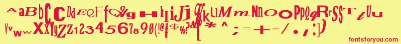 JumbalayaBold Font – Red Fonts on Yellow Background