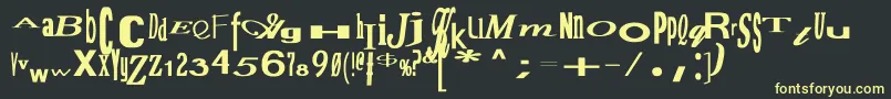 Шрифт JumbalayaBold – жёлтые шрифты на чёрном фоне