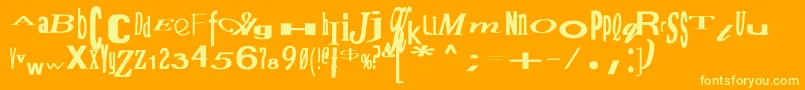 フォントJumbalayaBold – オレンジの背景に黄色の文字