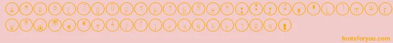 Q Font – Orange Fonts on Pink Background