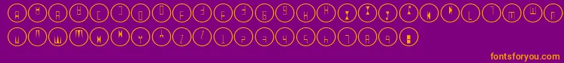 Q Font – Orange Fonts on Purple Background