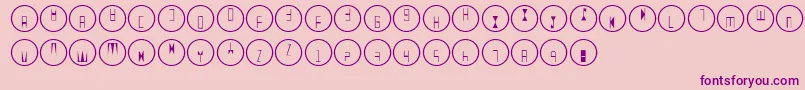 Q Font – Purple Fonts on Pink Background