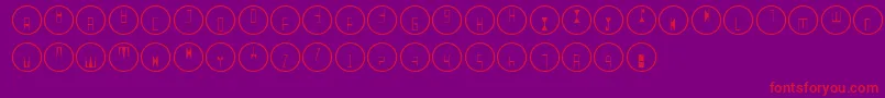 Q Font – Red Fonts on Purple Background