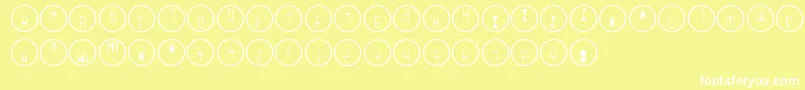 Q Font – White Fonts on Yellow Background