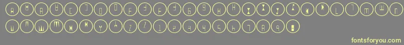 Q Font – Yellow Fonts on Gray Background