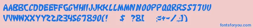 Katana Font – Blue Fonts on Pink Background