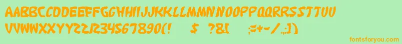 Katana Font – Orange Fonts on Green Background