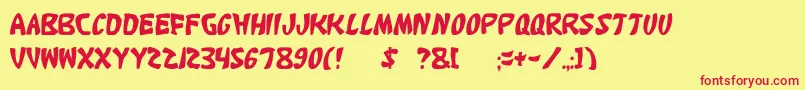 Katana Font – Red Fonts on Yellow Background