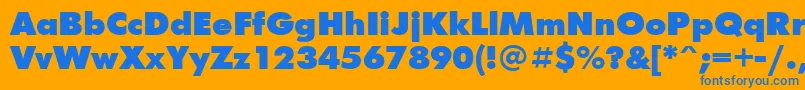 Futur2 Font – Blue Fonts on Orange Background