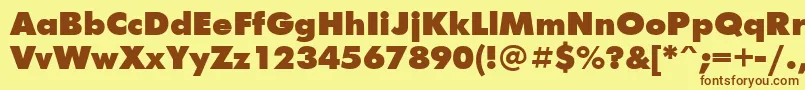 Futur2 Font – Brown Fonts on Yellow Background