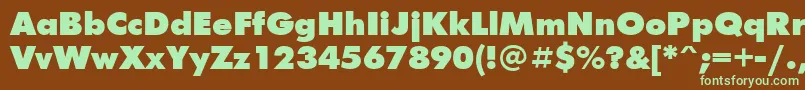 Futur2 Font – Green Fonts on Brown Background