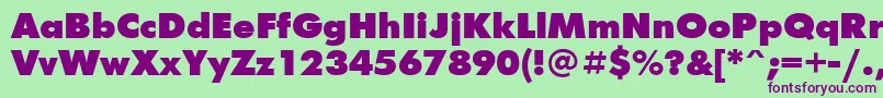 Futur2 Font – Purple Fonts on Green Background