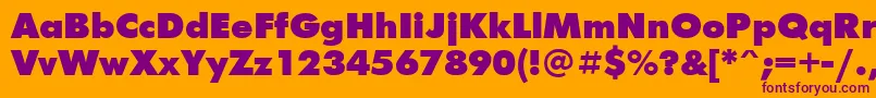 Futur2 Font – Purple Fonts on Orange Background