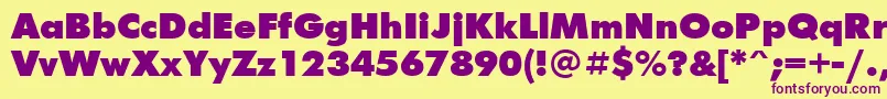 Futur2 Font – Purple Fonts on Yellow Background