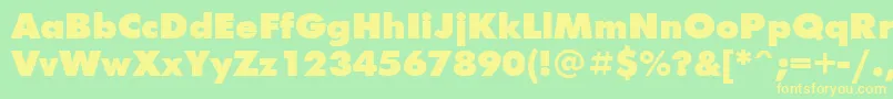 Futur2 Font – Yellow Fonts on Green Background