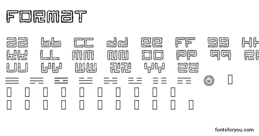 A fonte Format – alfabeto, números, caracteres especiais