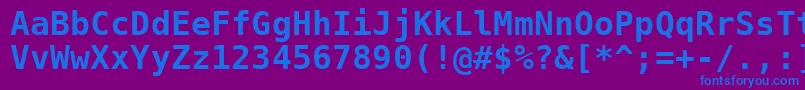 フォントDejavusansmono ffy – 紫色の背景に青い文字