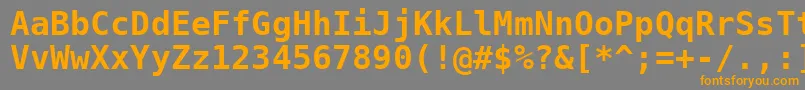 フォントDejavusansmono ffy – オレンジの文字は灰色の背景にあります。