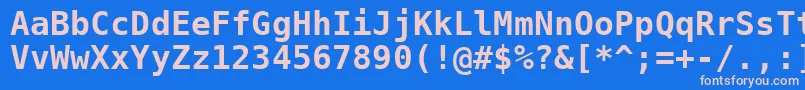 フォントDejavusansmono ffy – ピンクの文字、青い背景