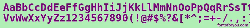 フォントDejavusansmono ffy – 緑の背景に紫のフォント