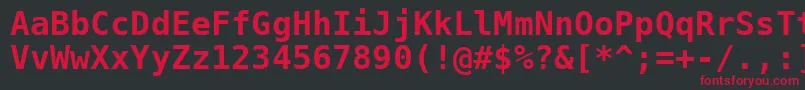 Dejavusansmono ffy Font – Red Fonts on Black Background