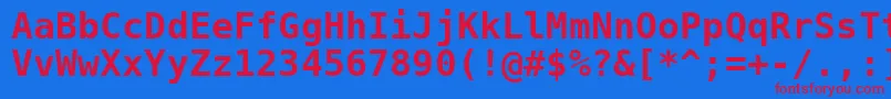 フォントDejavusansmono ffy – 赤い文字の青い背景