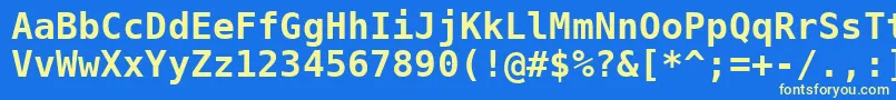 フォントDejavusansmono ffy – 黄色の文字、青い背景