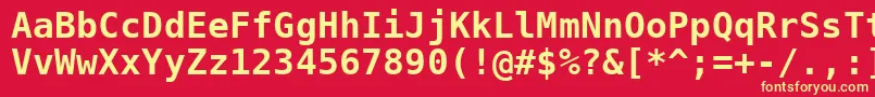 フォントDejavusansmono ffy – 黄色の文字、赤い背景