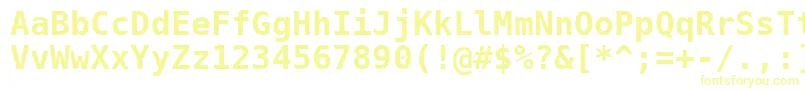 フォントDejavusansmono ffy – 白い背景に黄色の文字