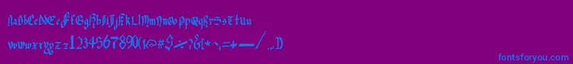 JuliaBlackExtended Font – Blue Fonts on Purple Background